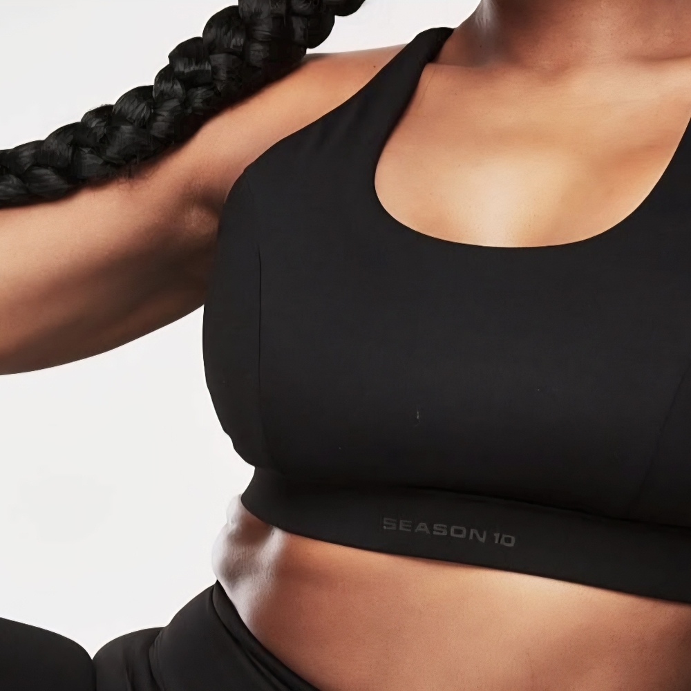 Season 10 Black Seamless Sports Bra - Size XL
